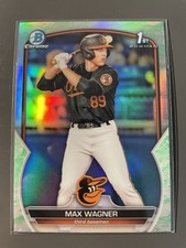 Max Wagner 2023 Bowman First Chrome #8 Lunar Glow Refractor 