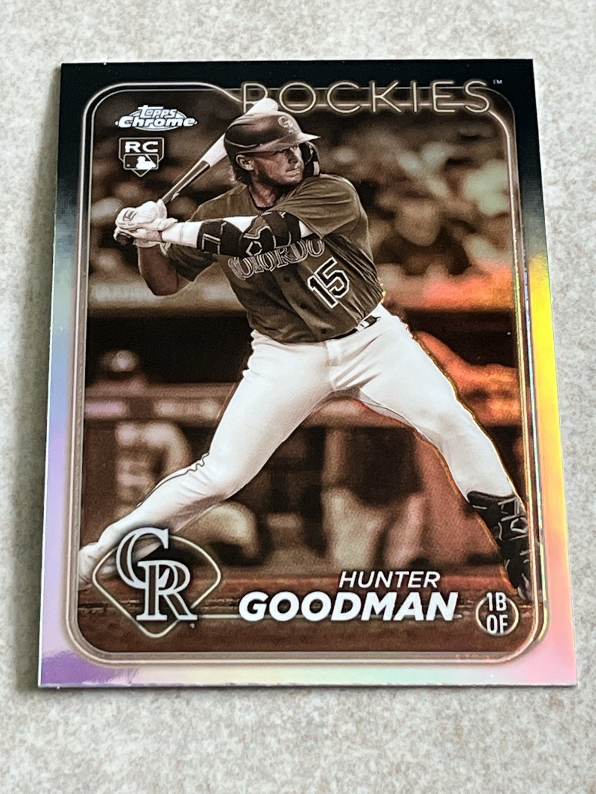 2024 Topps Chrome #99 Hunter Goodman Sepia Refractor RC Rookie MLB Colorado