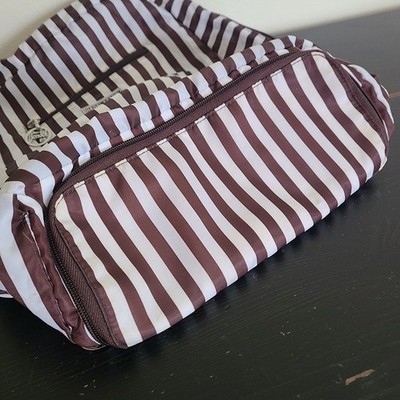 Henri Bendel Zip Around Packable Brown White Stripe Backpack  display picture 1