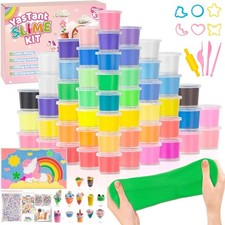 56 Pack Butter Slime Kit for Girls and Boys Ages 3-12, Non Sticky Kids Slime Kit