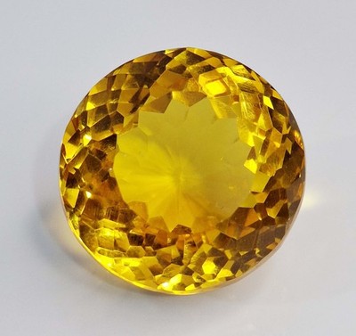 Lab Created Yellow Topaz Round Cut 102-104 Ct Certified Loose Gemstone SP527