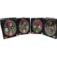 The Christmas Shoppe Handcrafted Glass Christmas Ornaments Red Green Snowman