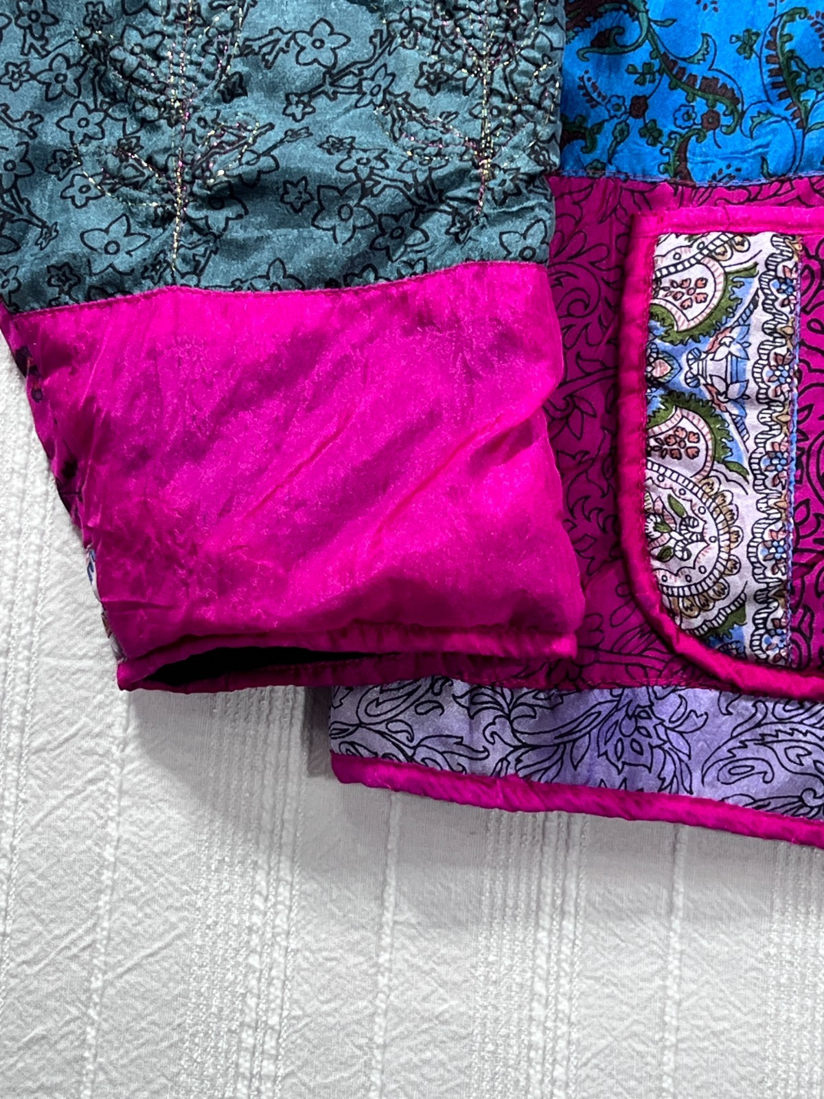 Tantrums Collection Patchwork Silk Jacket Boho Hi… - image 4