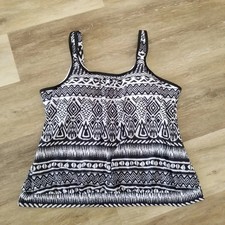 NWOT Unbranded Black White Tankini Swim Top Size XL