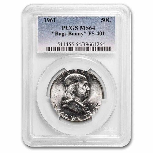 1961 Franklin Half Dollar MS-64 PCGS (Bugs Bunny, FS-401)