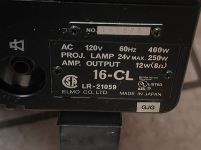 Vintage Elmo 16-CL Film Projector 16mm Optical Sound Channel