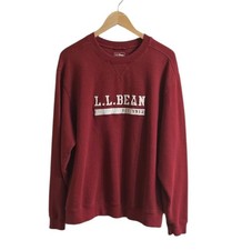 Vintage L.L. Bean Men's Red Crewneck Embroidered Logo Sweatshirt. Size Large