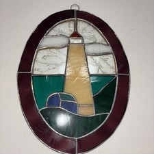 Stained Glass lighthouse beach ocean exquisite design Nautical Sun catcher Gift