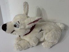 DISNEY STORE BOLT THE DOG PLUSH STUFFED TOY, LAYING DOWN W/ COLLAR 15"
