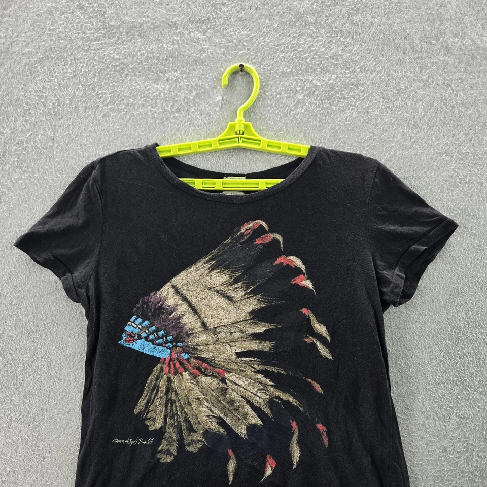 Camisa Pullover Denim & Supply Ralph Lauren Mujer S Negra Estampado Gráfico Cuello Redondo Foto 4 de 4