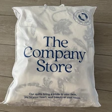 THE COMPANY STORE Floral Cotton Quilt Queen + 4 Shams White Blue/Gray 