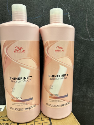 Wella Shinefinity Zero Lift Glaze 00/00 Clear (Crystal Glaze) XL 33.8 oz 2PACK