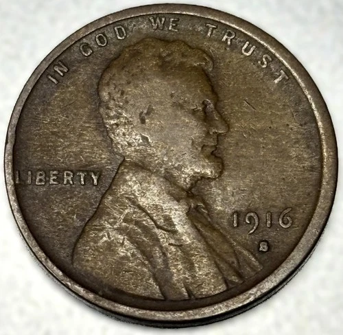 1916 S Lincoln Wheat Cent VG Very Good Condition 1c Penny One Cent - 1134