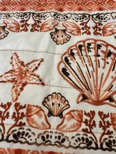 Queen Quilt  Shams Beachy Starfish Shells Reversible Coastal Bedding 88x88