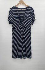 Torrid Women 2 2x Striped Dress Babydoll Twist Knot Ribbed Midi Stretch Parisian
