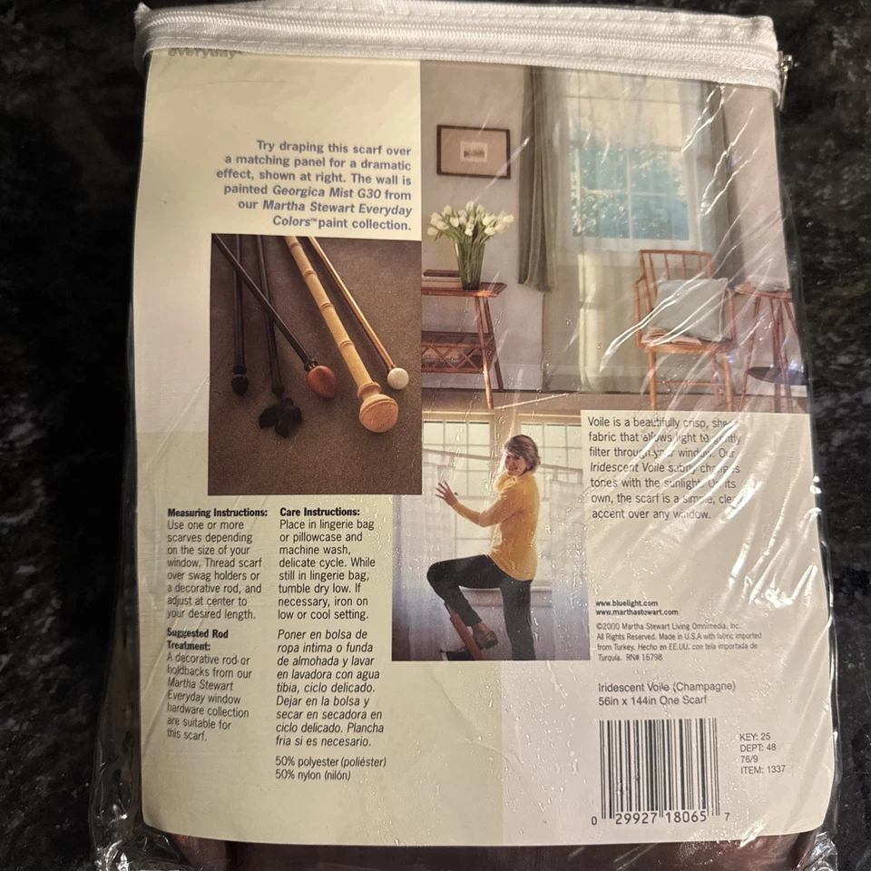 De colección Nuevo Sellado Martha Stewart Sheers Voile Bufanda 56”W X 144” L Borgoña Foto 3 de 3