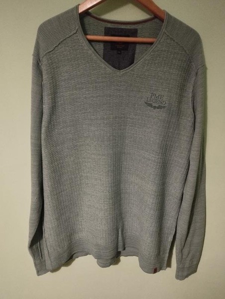 Men PME Legend Sweater Turquoise Cotton 44 / XXL /