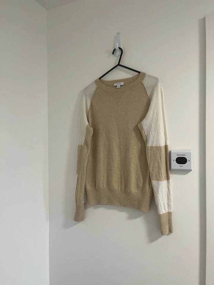 Reiss Jumper Womens Size XS Beige Wool Cashmere Blend Long Sleeve Crew Neck Knit - Image 2 of 4