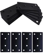20 Pack 3.1"x1.5" Black Flat Mending Plate for Wood with 6 Holes Straight