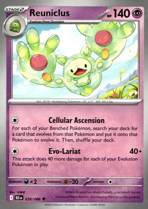 Reuniclus 039/086 Uncommon Black Bolt Pokemon Lightly Played