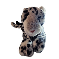 Aurora Snow Leopard Plush Stuffed Animal Black White Spotted Cat