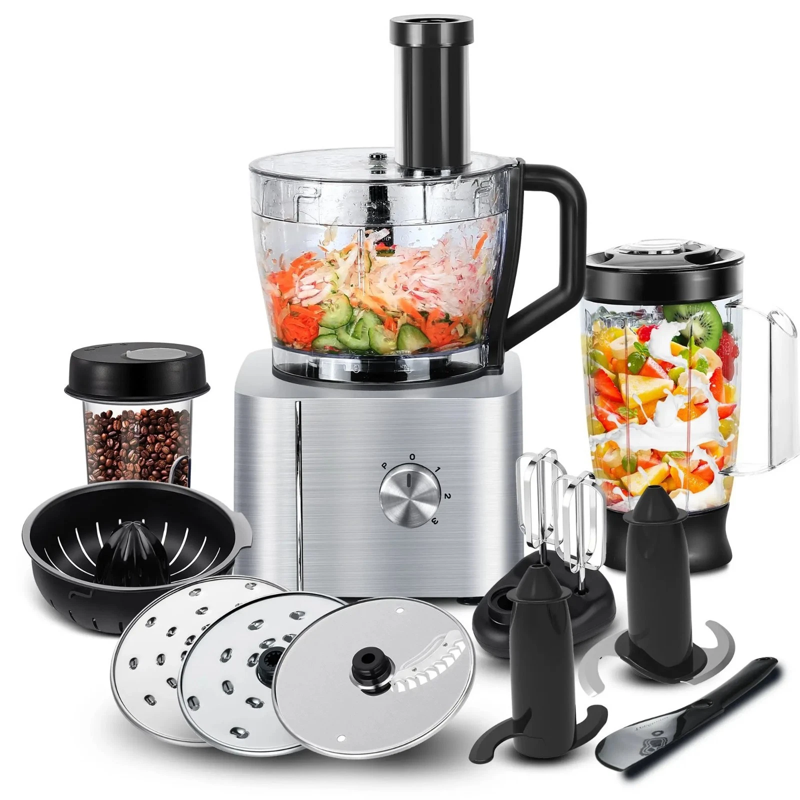 1100W Food Processor 3.2L+1.5L Mixer 11-in-1 Chopper Juicer Blender Shredder New
Opens in a new wind