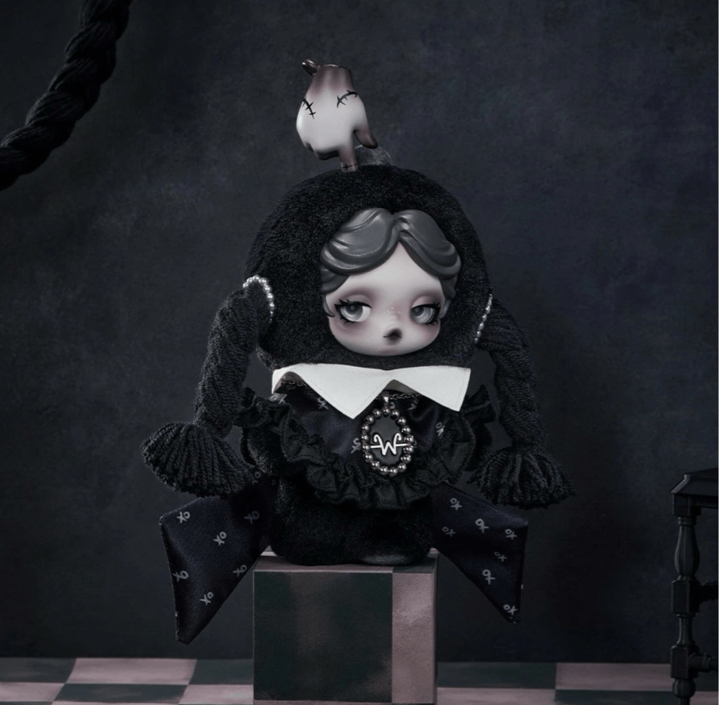 New SKULLPANDA x Wednesday Plush (Classic Dress Version) - Popmart