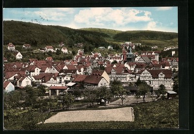 Helsa /Bez. Kassel, Blick über die Dächer der Ortschaft, Ansichtskarte 