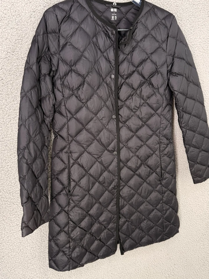 Abrigo de plumón acolchado Uniqlo Diamond para mujer S chaqueta larga ligero empaquetable Japón Foto 4 de 4