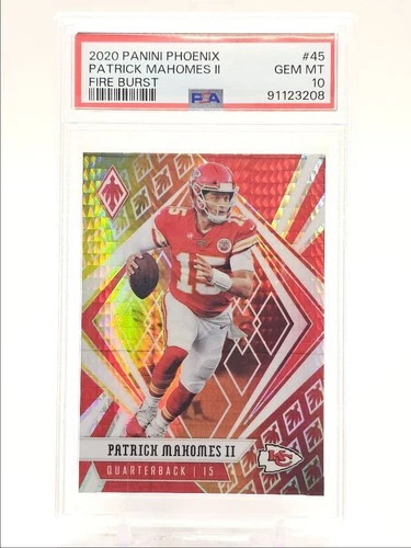 PATRICK MAHOMES II 2020 PHOENIX FOOTBALL FIRE BURST CHIEFS PSA 10 Q0004