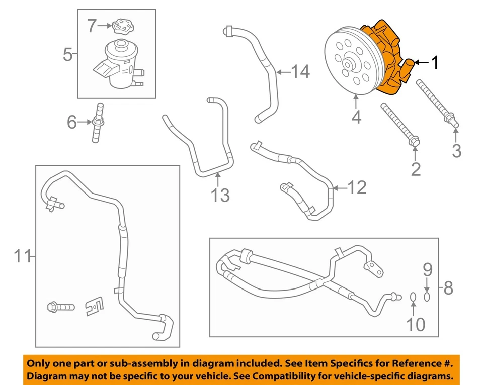 Used Power Steering Pump fits: 2012 Ford F150 PICKUP 6.2 Grade A - Изображение 3 из 4