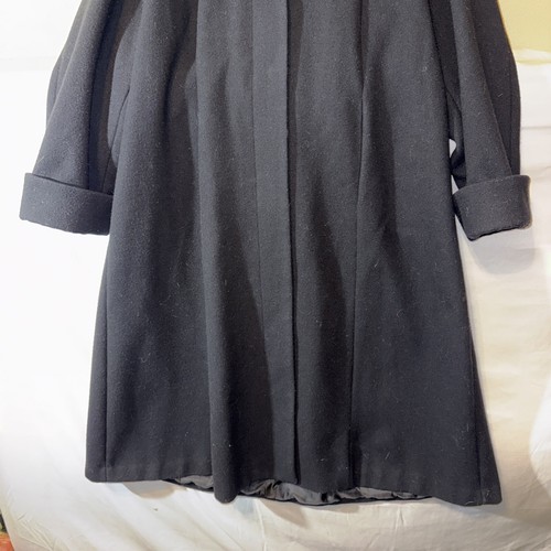 Vintage Worthington 100% Wool Long Coat with Faux Fur Hood - Size 14 - Picture 3 of 9