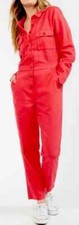 Outerknown Long Sleeve Cotton/ Linen S.E.A.Utility Jumpsuit Red SZ. S NWT 228