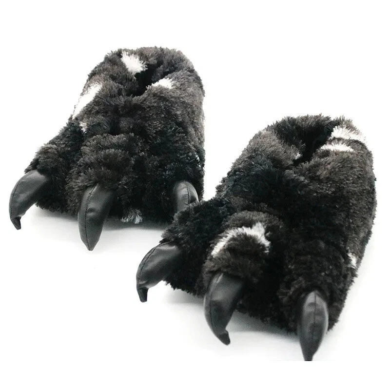 New Chunky Paw Slippers Creative Funny Indoor Fluffy Shoes Animal Soft Slippers - Image 4 of 4