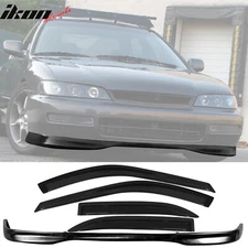Fits 96-97 Honda Accord 4Dr TR Style Front Bumper Lip + Sun Window Visor