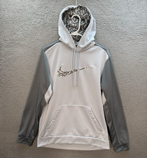 Nike Sweatshirt Womens Medium Gray Therma Fit Hoodie Camouflage Swoosh Camo