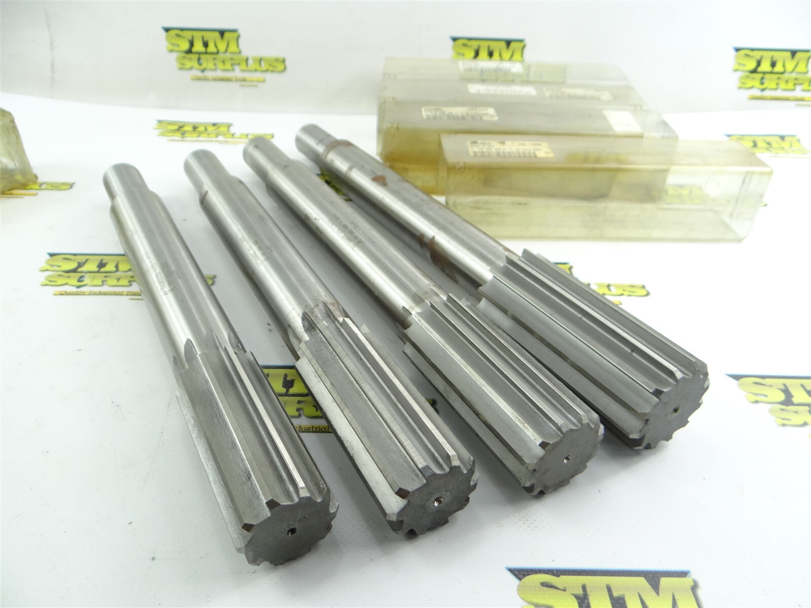 4PC HEAVY DUTY YANKEE REDUCED SHANK HSS CHUCKING REAMERS 17/16" TO 13