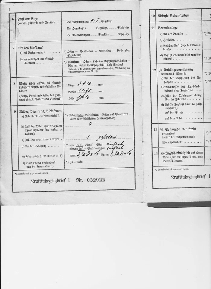 Austin A 10 1939 Kfz-Brief Oldtimer Pappbrief RARITÄT - Bild 2 von 3