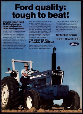 1980 FORD 8600 Tractor Color Photo AD Vintage Farming Advertising