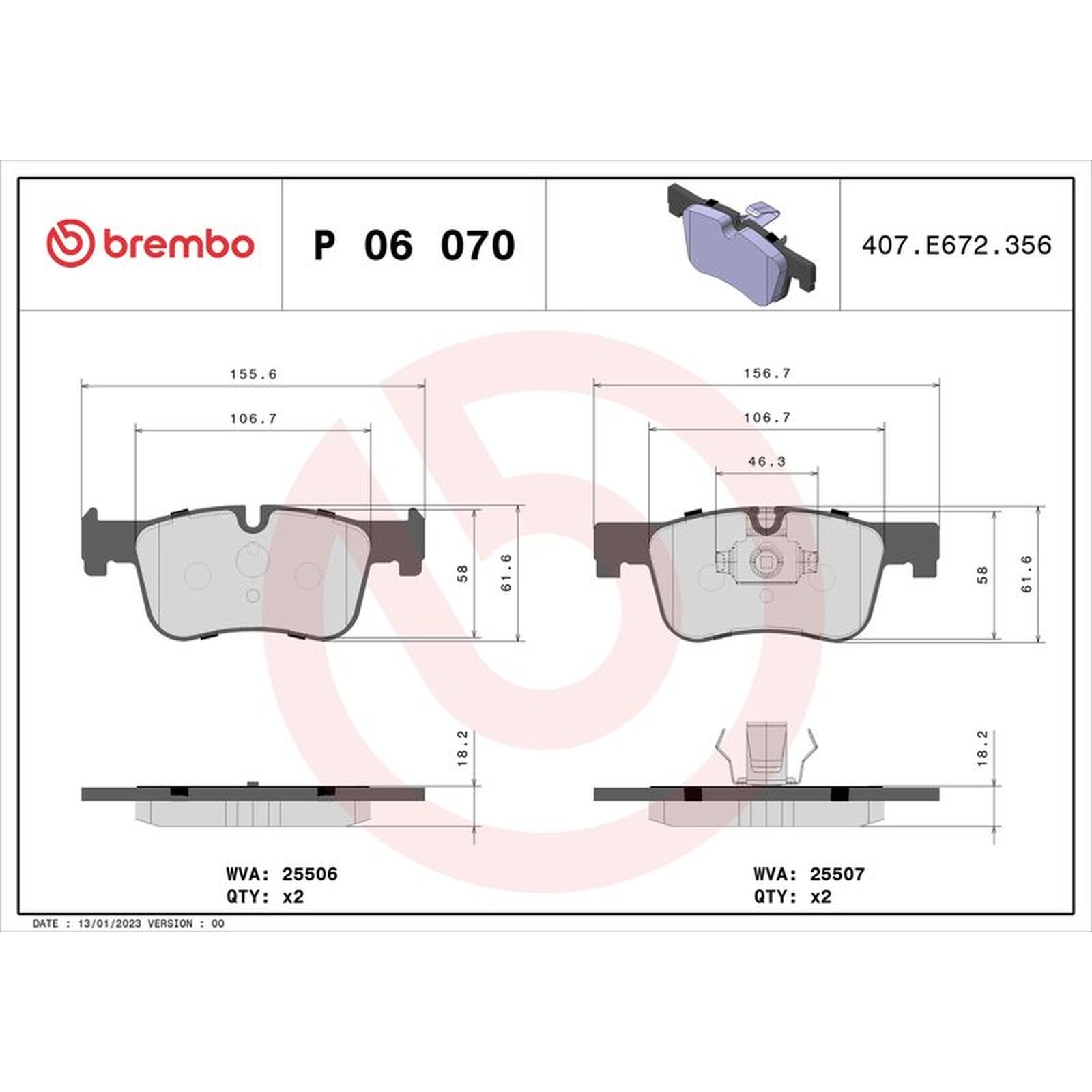 Brembo Xtra Brake Pad Set P06070X Fits BMW - Front Axle - Free Shipping