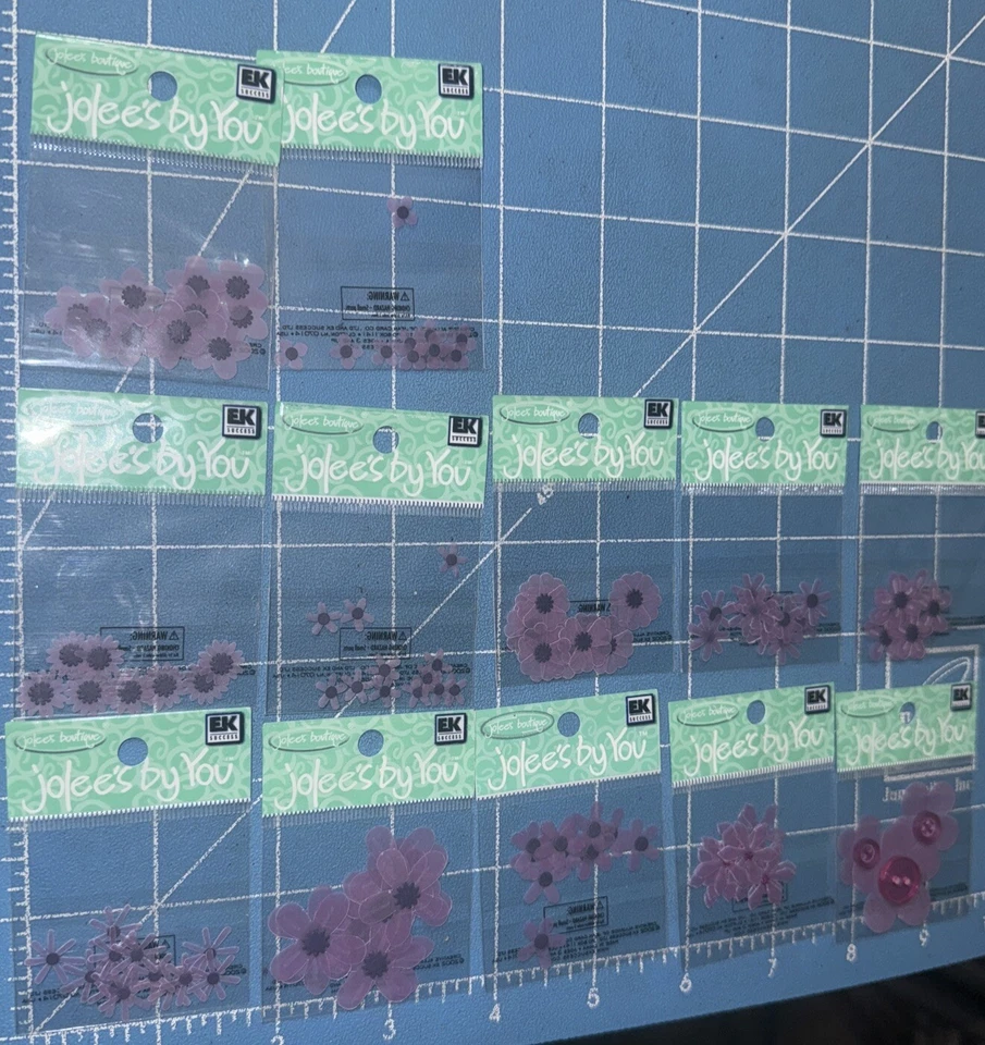 12 flores de jardín vintage de vitela púrpura no adhesiva Jolee's by You *Leer* Foto 3 de 3