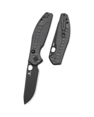 BTKMK12F2 Bestechman Angry Owl Black Drop Point Blade D2 Steel G10 Handle Button
