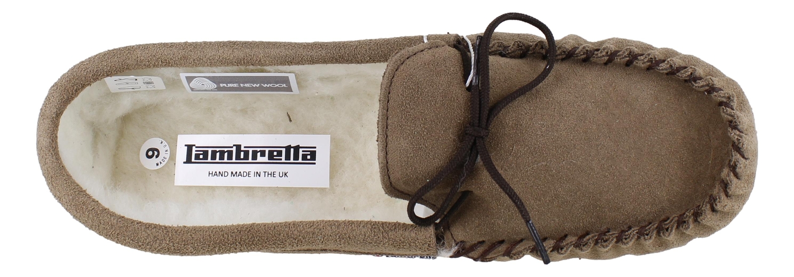 SAOLA Pantofole mocassino uomo Lambretta tortora morbide fatte a mano inglesi foderate in pelle