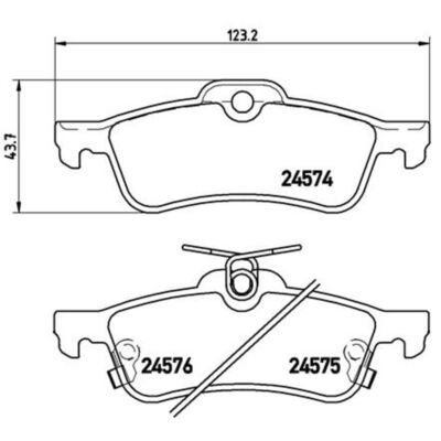 Bremsbelagsatz BREMBO P 83 087, Hinten