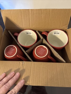 Noritake  8045 Raspberry Color wave Raspberry Set Of 4 Mugs New In Box With Tags