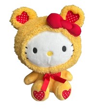Hello Kitty Sanrio Fuzzy Teddy Bear Costume 7 Inch Plush Plushie Tag Red Bow