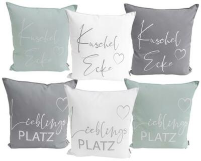 Outdoor Garten Kissen Wasserabweisend 45 x 45 cm Kuschelecke Lieblingsplatz grau