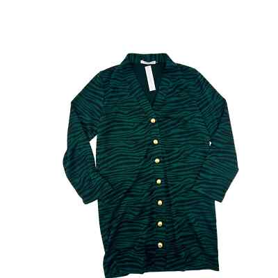 slim fit dress slacks Reversible Zebra-Print Mesh Dress in Green & Black Xs/S main image 0