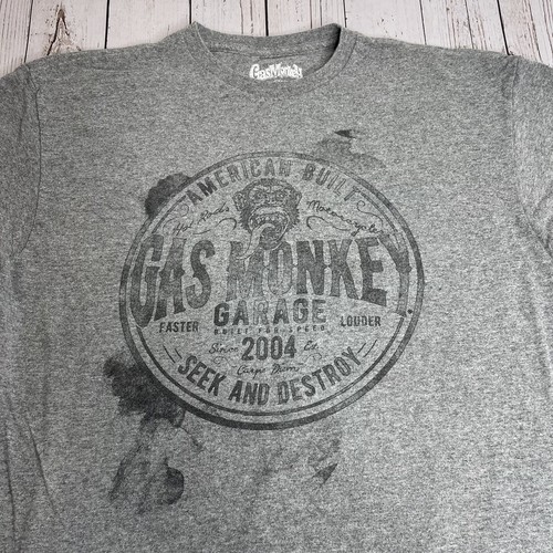 Gas Monkey Garage Graphic T Shirt Mens Large American Built Seek and Destroy - Picture 2 of 9