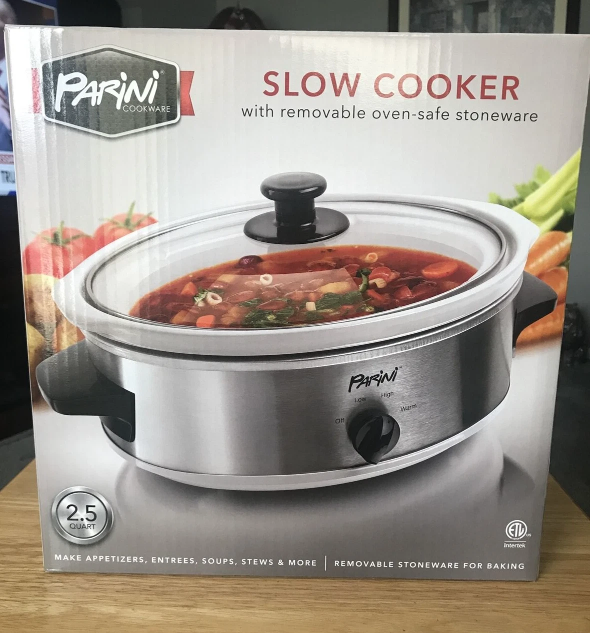 Parini 2.5 qt. Slow Cooker/Casserole Cooker - Oven Safe Removable Stoneware NIB!